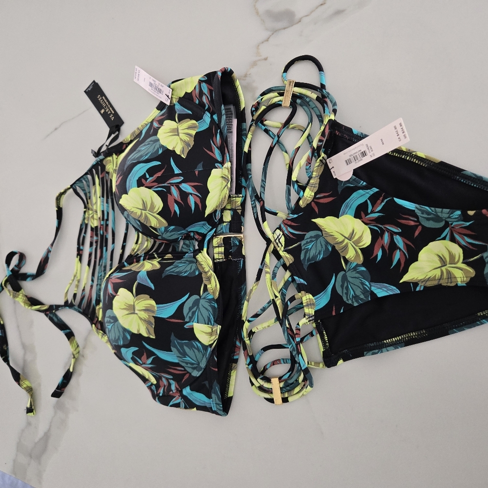 Victoria's Secret Tropical Strappy Bikini Top Set